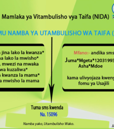 Jinsi ya kupata namba ya NIDA kwa SMS