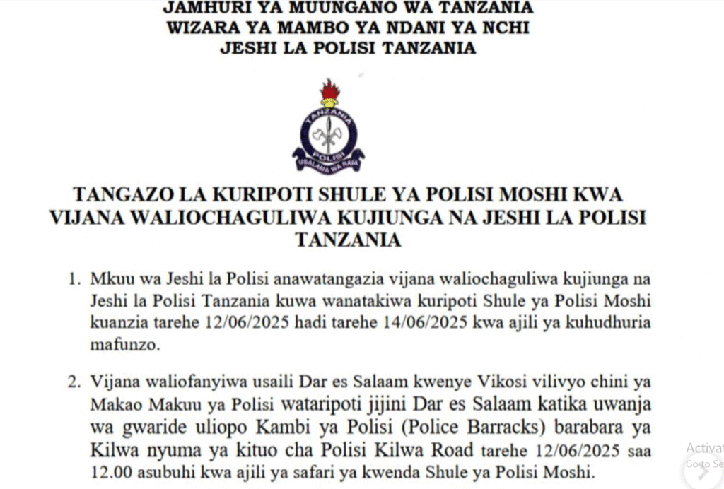 Majina ya Waliochaguliwa Kujiunga Jeshi la Polisi 2025