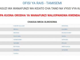 Majina ya Waliochaguliwa Kidato cha Tano 2025